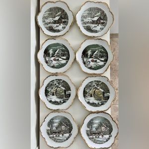 Eight 7”Currier and Ives Winter Collector Plates.